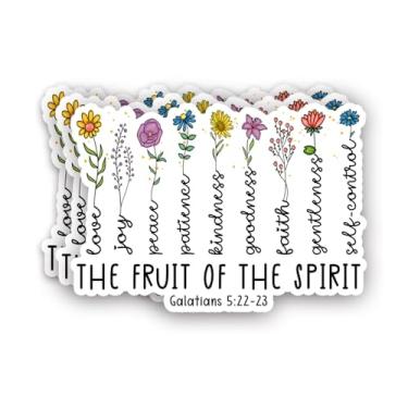 Imagem de (3 peças) O Fruto do Espírito Adesivo Cristão Citações Inspiradoras Versículo da Bíblia Gálatas 5:22-23 Jesus Decalque de Vinil para Tumbler Laptop Kindle Garrafas de Água Livro Telefone Carro