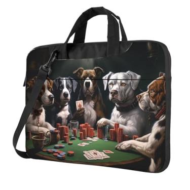 Imagem de Capa para laptop de cães de pôquer à prova de choque, capa protetora para notebook portátil para homens e mulheres, Preto, 15.6 inch