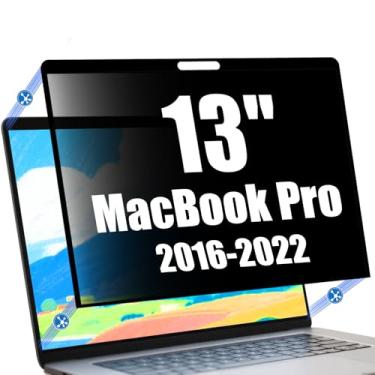 Imagem de Ceydebne Protetor de tela de privacidade para MacBook Pro 13 polegadas (2016-2022, M1, M2) Protetor de tela removível para laptop com design ultrafino