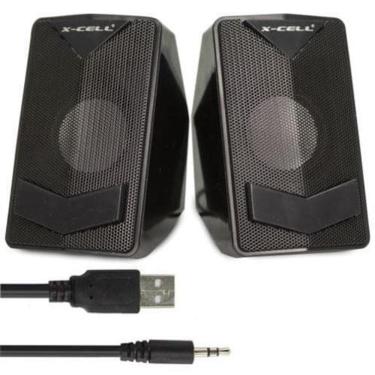 Imagem de Conjunto 2 Caixas De Som Pc Usb P2 Preto X-Cell - Xc-Cm-08