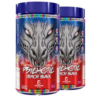 Imagem de 2x Pre Treino Psichotic Demon Black Fruit Punch 400g Demons-Unissex