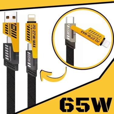 Imagem de Cabo Carregador Turbo 65w 4 Em 1 TipoC Usb Celular Pc Reforçado Dupla 