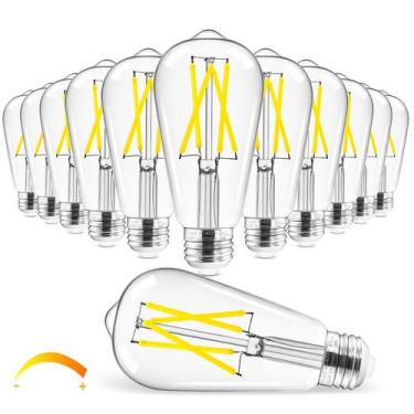 Imagem de Lâmpada LED Hizashi Vintage Edison 6W 4000K 700lm E26, pacote com 12