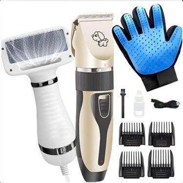 Imagem de Kit Original com Luva Azul, Tosa e Secador para Pets 110V - FAZA