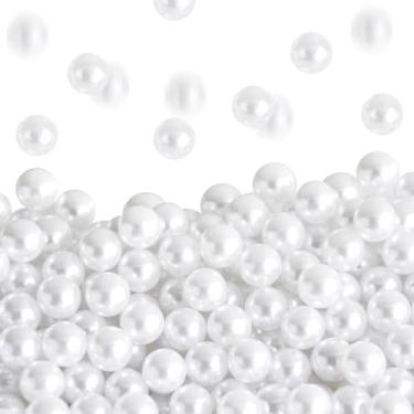 Imagem de 1100 peças de pérolas brancas de 8 mm para armários de cômoda, pérolas abdominais polidas sem furos para enchimento de vasos, dispersão de mesa, festas de aniversário, Natal, banheiros, decoração de