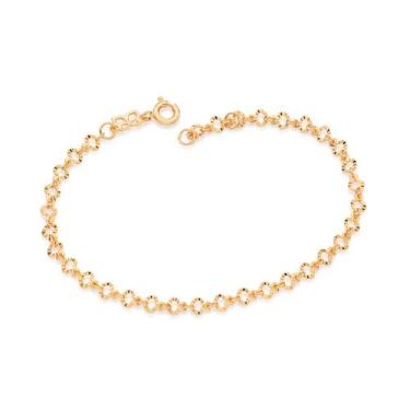 Imagem de Pulseira Feminina Corações Banhada a Ouro 18k 552062 - Rommanel
