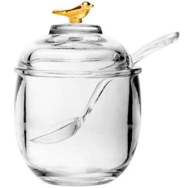 Imagem de Açucareiro de Cristal ROJEMAC com Colher Golden Bird 150 ml