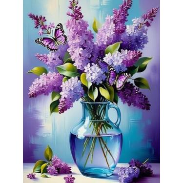 Imagem de Kits de ponto cruz estampado com flores – Kits de ponto cruz com bordado floral para iniciantes e adultos, padrões de borboleta, dimensões de ponto cruzado, kits de bordado, artes e artesanato