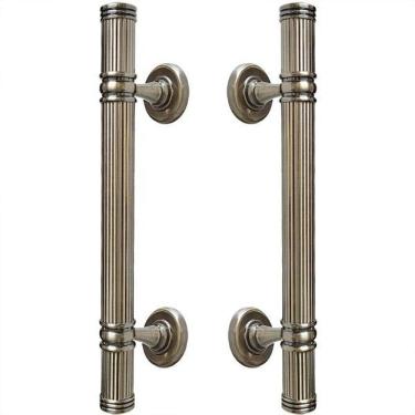 Imagem de Puxador Duplo Colonial Rústico Porta Pivotante Madeira