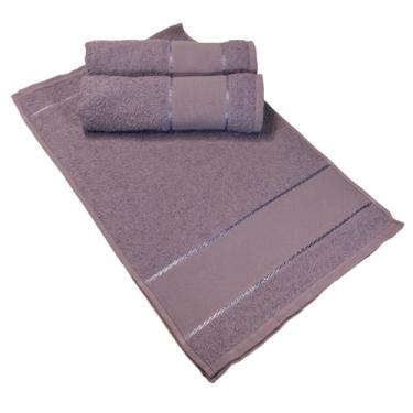 Imagem de Kit 12 Toalha Lavabo Mão Com Barra em Etamine para Bordar Ponto Cruz (Lilás)