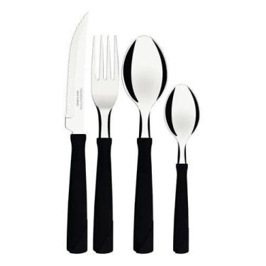 Imagem de Faqueiro New Color preto 24 peças - Tramontina - Tramontina Cutelaria,