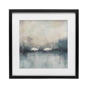 Imagem de Stupell Industries Still Waters Soft Wings Impressão emoldurada preta sob vidro design por Mona Grace, 33 x 33