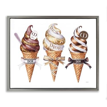 Imagem de Stupell Industries Design de arte de parede em tela flutuante cinza sorvete doce glamour por Amanda Greenwood, 64 x 79 cm