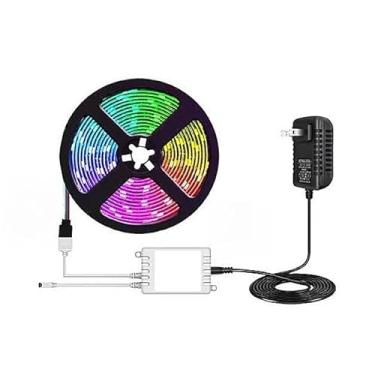 Imagem de Fita de LED RGB Multicolorida LEDCOM Controle Remoto e Fonte Inclusos(Fita 3528)
