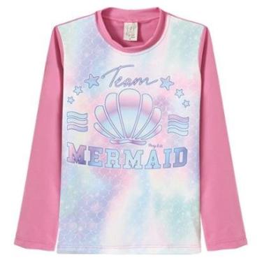 Imagem de Camiseta Praia Infantil Proteção UV50+ Sereia Rosa Pingo Lelê-Feminino