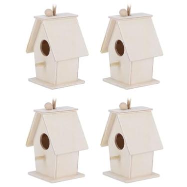 Imagem de Generic 4pcs Platane Wood Wood Bird House, Ninhos de Pássaros, para Pássaros Engolindo Papagaios Outros Animais Selvagens