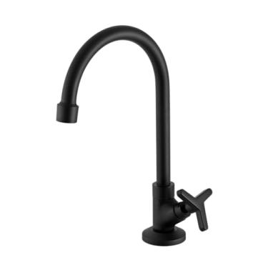 Imagem de Torneira para Lavatório de Bancada com Bica Alta 1188 Linha Tríade Preto Fosco Meber