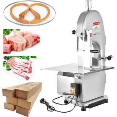 Imagem de Chbiao Máquina De Serra Para Ossos 18,8" X 14,9" Bancada De Trabalho, Serra Elétrica Para Cortar Carne Congelada De 1100 W, Serra De Fita Para Carne Comercial De Ossos Para Açougue, Altura Máxima De