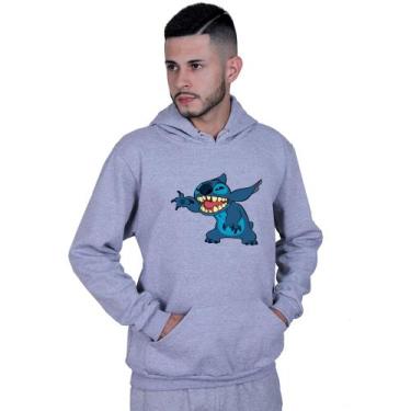 Imagem de Moletom Unissex Canguru Lilo Stitch Risada - Lafre, Cinza, G