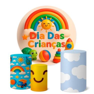 Imagem de Trio Capas Cilindro + Painel Redondo 1,50m Dia das Crianças (K1CRI0009)
