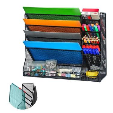 Imagem de Organizador de arquivos Jakyitvi montado na parede de 4 camadas em met