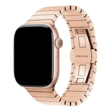 Imagem de Pulseira Aço Inoxidável Elos Fecho Borboleta Rose 42/44/45/49mm, Compatível com Apple Watch