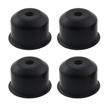 Imagem de Caishun 4 peças de suporte de lâmpada preta 10 mm furo central banhado a ferro capa de soquete para parede/teto/lâmpadas DIY