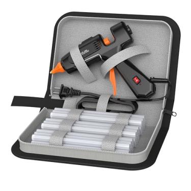 Imagem de IZIO Kit profissional de pistola de cola quente - aquecimento rápido de 100 W, 21 bastões de cola (7/40.6 cm), bocal antiqueimadura destacável e bolsa durável | Pesado e leve para projetos de