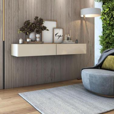 Imagem de aparador buffet clean moderno luxuoso bancada suspenso 1,10m - Aprire 