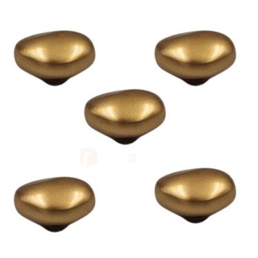 Imagem de Kit 5 Puxador Ponto Seixo Pequeno Dourado Matte Zen Design