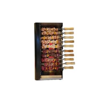 Imagem de Churrasqueira a Gás Glp Preta c/ 10 Mini Espetos em Madeira