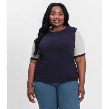 Imagem de Blusa Feminina Infinita Cor Azul, Plus G2, Azul
