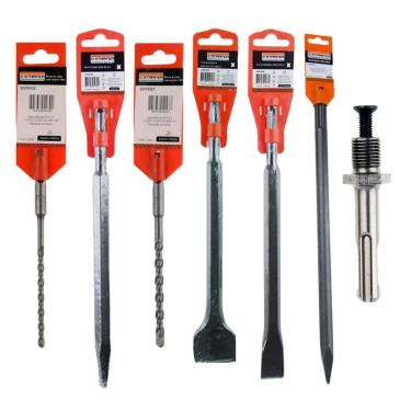 Imagem de Kit SDS - Adaptador Talhadeira Ponteiro Broca Starfer