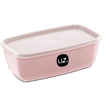 Imagem de Jogo de Potes de Plástico com Tampa 6 Peças 1,5L UZ Rosa