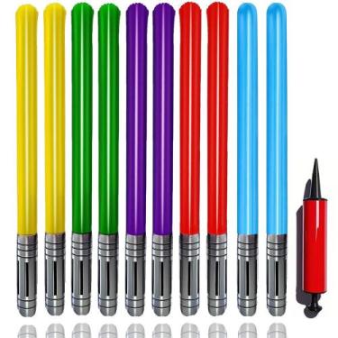 Imagem de Sabres de luz infláveis Qneiaym, 10 unidades - 5 cores vibrantes