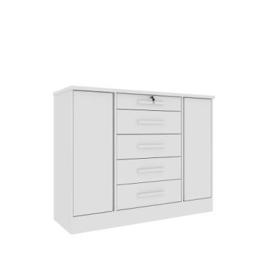 Imagem de Cômoda Fortuna C/ Sapateira 5 Gavetas Com 2 Portas Tcil Móveis, Branco