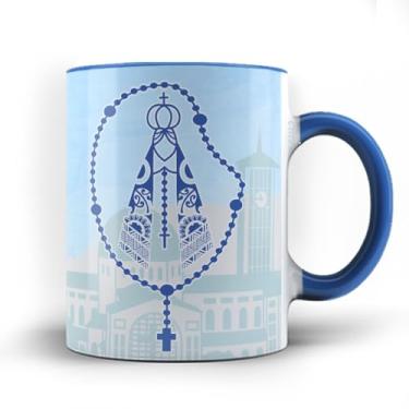 Imagem de Caneca xicara Mãe Nossa Senhora Aparecida Terço 25 (Azul)