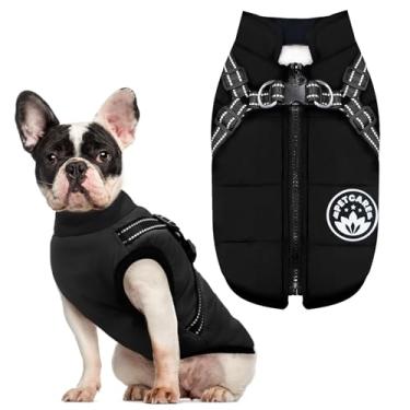 Imagem de PETCARE Casaco de inverno para cães com arnês embutido à prova d'água, colete de lã quente para cachorro à prova de vento, jaqueta de neve refletiva para cachorros, pequenos, médios e grandes, gatos