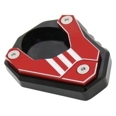 Imagem de BYYINGSUS Acessórios de modificação de motocicleta, suporte de suporte, suporte de estacionamento, extensor de pé compatível com Ninja 400 2018 (vermelho)