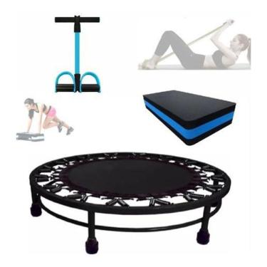 Imagem de Kit Funcional Queimar Step+cama Elástica+elástico 32 Molas