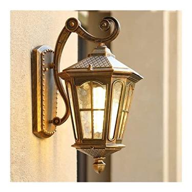 Imagem de Luminária de parede, luminária de parede retrô à prova d'água para áreas externas com cúpula de vidro, luminária de parede compatível com corredor, villa, jardim, pátio, corredor, terraço, p