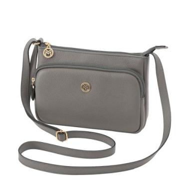 Imagem de Bolsa de Couro Mariart Rosalina, Cinza