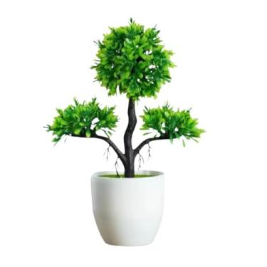 Imagem de Bonsai Artificial de Pinheiro, Planta Decorativa Realista para Escritório, Mesa e Sala(BONSAI FELICIDADE)