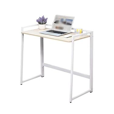 Imagem de Mesa dobrável para computador escritório mesa de escrita dobrável para estudante escritório em casa estação de trabalho sem montagem para espaço pequeno mesa de computador (cor: branco) (branco)
