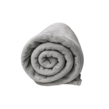 Imagem de Manta Cobertor Canelada Casal Riscada Aveludada 2,00x1,80m (Cinza Claro)