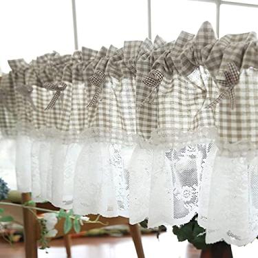 Imagem de Cortina curta de cozinha cortina moderna Voile transparente Bistro cortina curta cortinas pequenas cortinas de janela, estilo campestre cortina de café de renda para sala de estar / varanda /