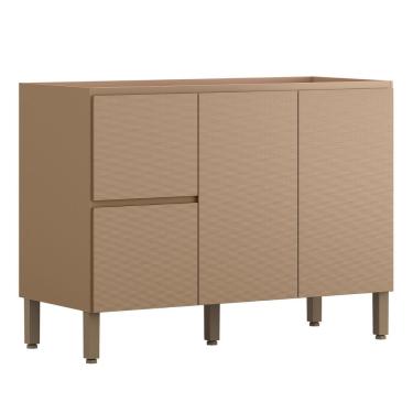 Imagem de Balcão Para Pia Art 120 Cm 3 Portas Kit's Paraná Cor:vanilla