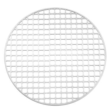 Imagem de PATIKIL Grelha redonda de malha para churrasco, 21,8 cm, circular de aço inoxidável, grade de malha para churrasco, furo quadrado, rede de churrasqueira redonda para acampamento ao ar livre, festas em