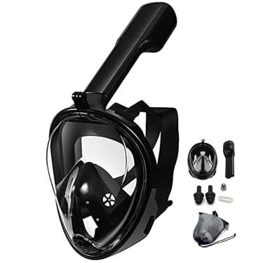 Imagem de Mascara de Mergulho Snorkel Full Face Anti Embaçamento Diversao Lazer Suporte para Camera Esporte Nataçao Praia Piscina