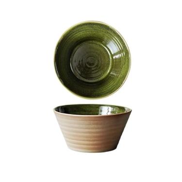 Imagem de URGDWEKJY Tigela de sopa retrô tigela de comida sob o vidrado tigela de cerâmica pintada restaurante tigela de ramen tigela de salada tigela de arroz tigela de salada doméstica (B)